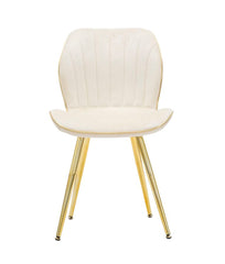 Chaise rembourrée Crème modèle Paris finition dorée set de 2 pcs
