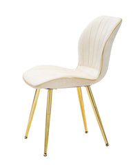 Chaise rembourrée Crème modèle Paris finition dorée set de 2 pcs