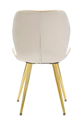 Chaise rembourrée Crème modèle Paris finition dorée set de 2 pcs
