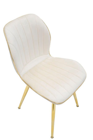 Chaise rembourrée Crème modèle Paris finition dorée set de 2 pcs
