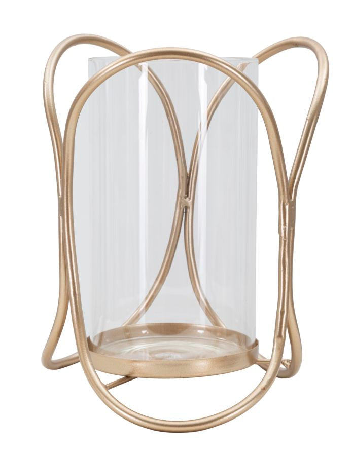 Porte-bougie Glox Métal Doré Verre