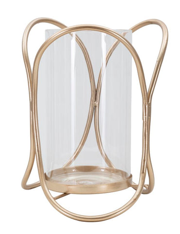 Porte-bougie Glox Métal Doré Verre