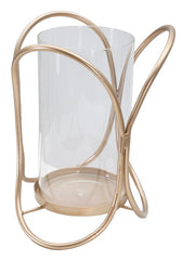 Porte-bougie Glox Métal Doré Verre