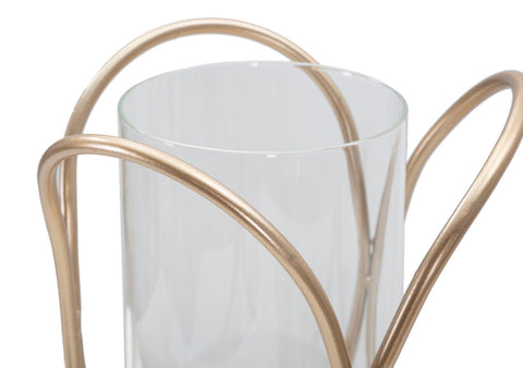 Porte-bougie Glox Métal Doré Verre