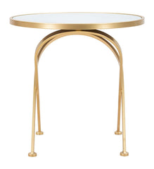 Table ronde Glam Marbre pieds métal doré