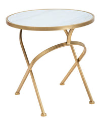Table ronde Glam Marbre pieds métal doré