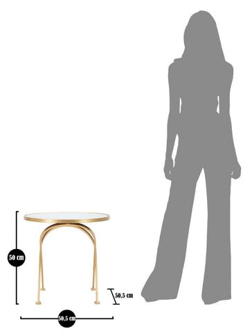 Mesa redonda Glam de mármol con patas de metal dorado
