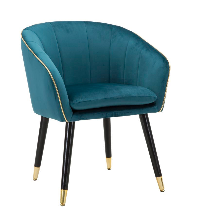 ARMCHAIR PARIS TEAL/GOLD CM 62X58X78