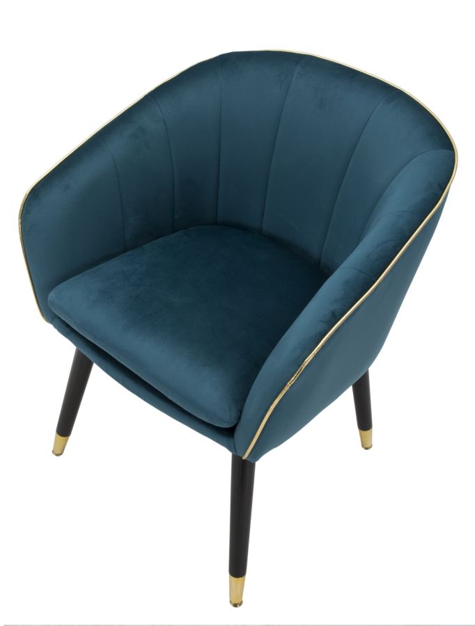 ARMCHAIR PARIS TEAL/GOLD CM 62X58X78