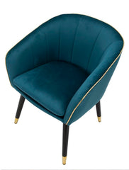 ARMCHAIR PARIS TEAL/GOLD CM 62X58X78