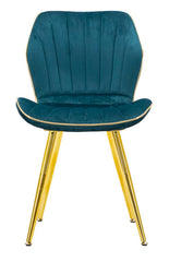 Chaise Paris Velours Sarcelle pieds dorés