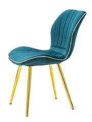 Chaise Paris Velours Sarcelle pieds dorés