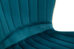 Chaise Paris Velours Sarcelle pieds dorés