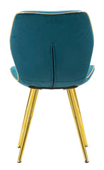 Chaise Paris Velours Sarcelle pieds dorés