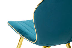 Chaise Paris Velours Sarcelle pieds dorés