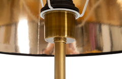 Lampe de sol décorée de perroquets Métal doré abat-jour Tissu Noir