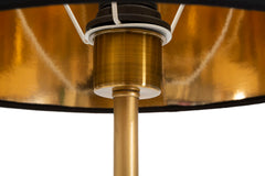 Lampe de table Perroquets métal doré abat-jour tissu noir