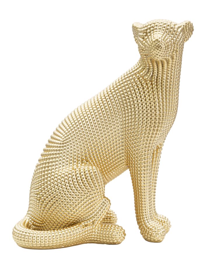 Estatua de leopardo dorado