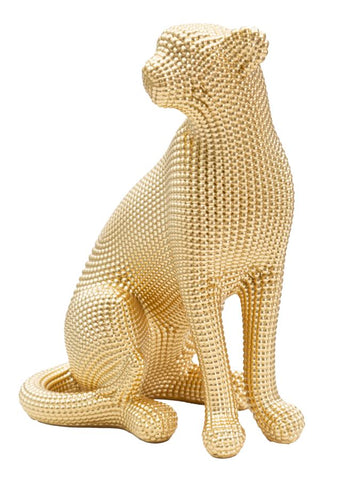 Estatua de leopardo dorado