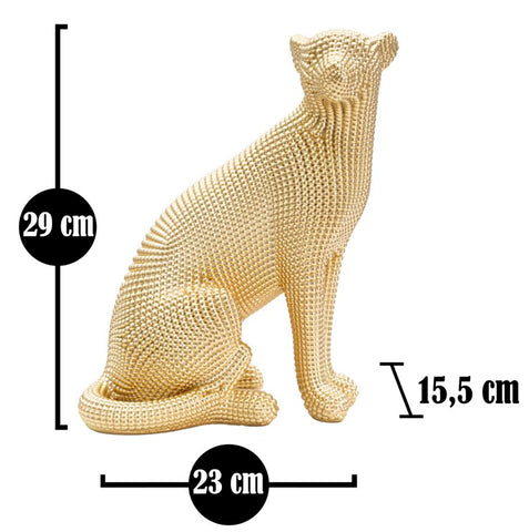 Estatua de leopardo dorado
