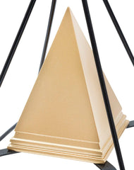 Objet décoratif double pyramide Dorée et pieds Noir