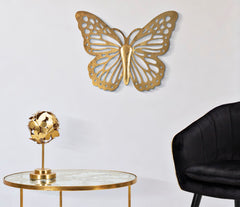 Papillon mural 3D doré