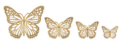 Ensemble de papillons muraux 3D or décoratifs 4 pièces