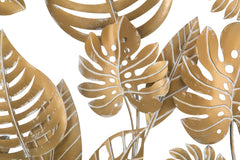 Panneau mural décoratif 3D en métal doré Jungle rond