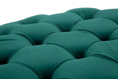 Pouf Velours Synthétique Matelassé Métal Doré