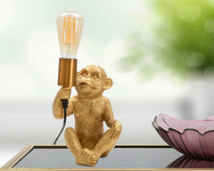 Lampe de table singe Résine Dorée
