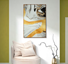 Panneau mural décoratif en verre cadre métal doré