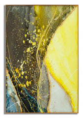 Panneau mural décoratif Sunny Verre avec cadre métal doré