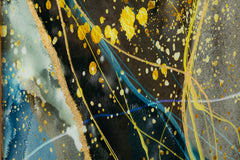 Panneau mural décoratif Sunny Verre avec cadre métal doré