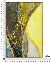 Panneau mural décoratif Sunny Verre avec cadre métal doré