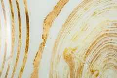 Panneau mural décoratif en verre Woody cadre métal doré