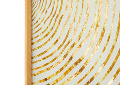 Panneau mural décoratif en verre Woody cadre métal doré