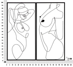 Panneaux muraux décoratifs 3D en métal corps de femmes