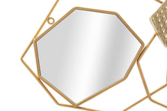 Miroir mural géométrique métal doré