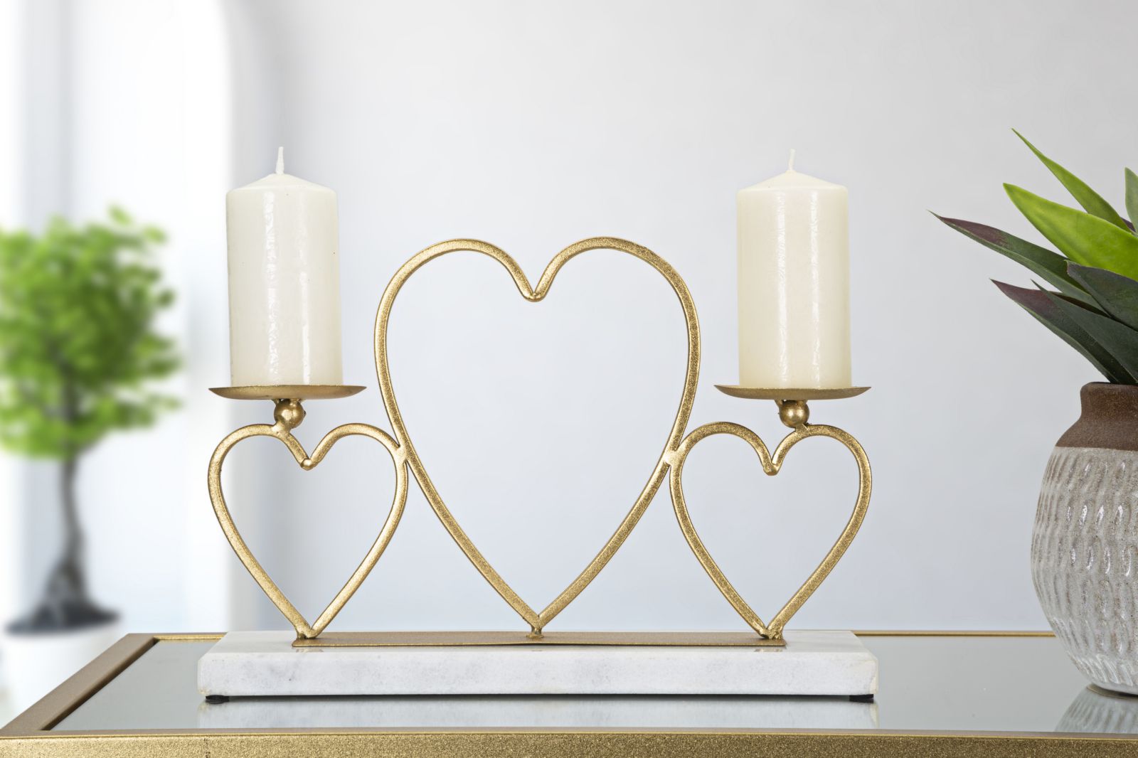 HEARTS CANDLE HOLDER CM CM 30X9X20