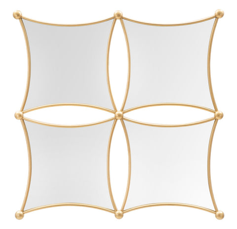 Espejo de pared geométrico JALO metal dorado 4 espejos