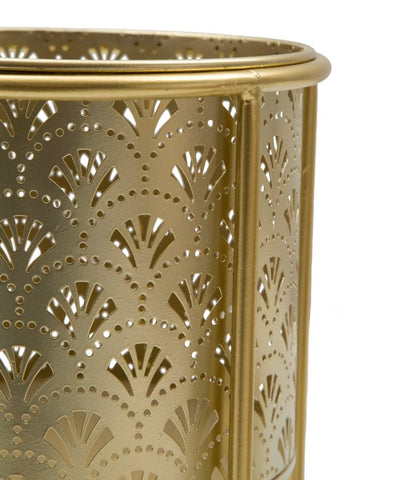 Porte-vases ronds en métal doré Golvy avec piédestal amovible