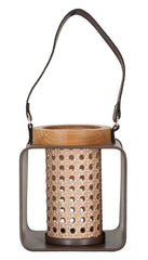 LANTERN IRON-RATTAN CM 16X13X20