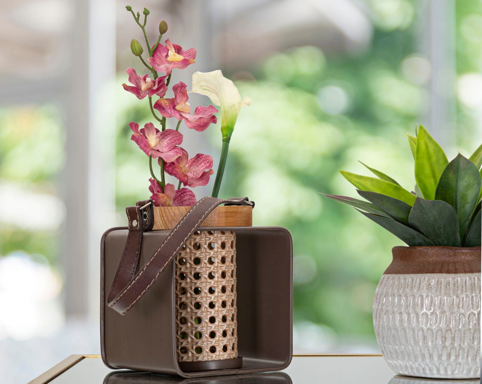 LANTERN IRON-RATTAN CM 16X13X20