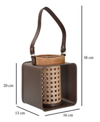 LANTERN IRON-RATTAN CM 16X13X20
