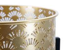 Porte-vase Glissy métal doré socle noir set de 2 pièces