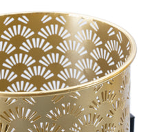 Porte-vase Glissy métal doré socle noir set de 2 pièces