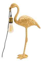 Lampe de table Flamant Rose en résine dorée