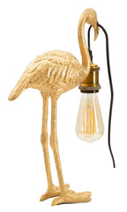 Lampe de table Flamant Rose résine dorée