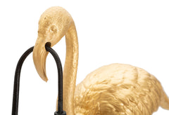 Lampe de table Flamant Rose résine dorée