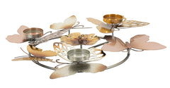 Bougeoir rond multicolore en métal pour 3 bougies